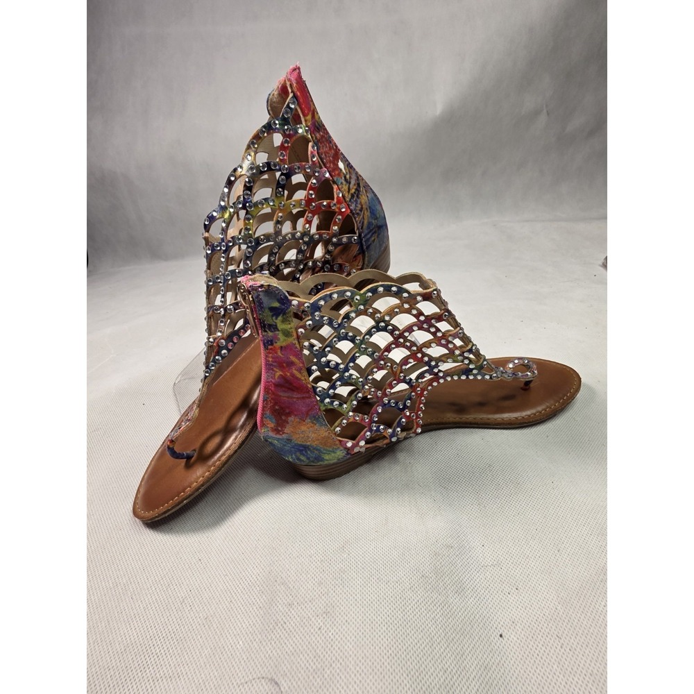 Zigi Soho Melaa Rainbow Gladiator Womens Boho Sandal Sz 10